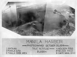 Manila Bay from 21,200 ft. on 20 Oct 44